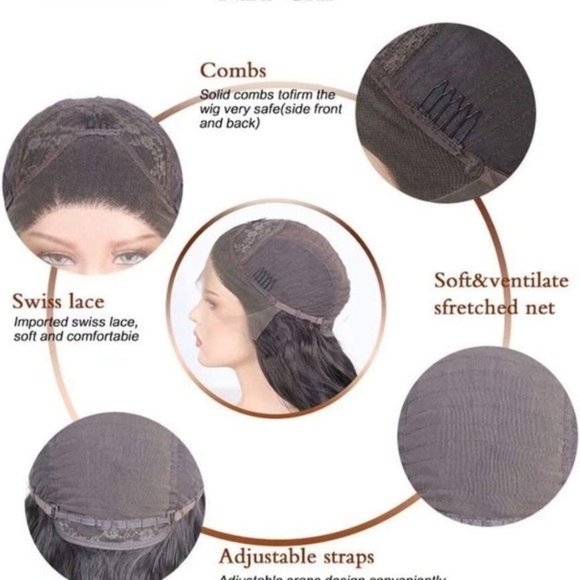 Blue Short Wave Lace Wig - Picture 4 of 5